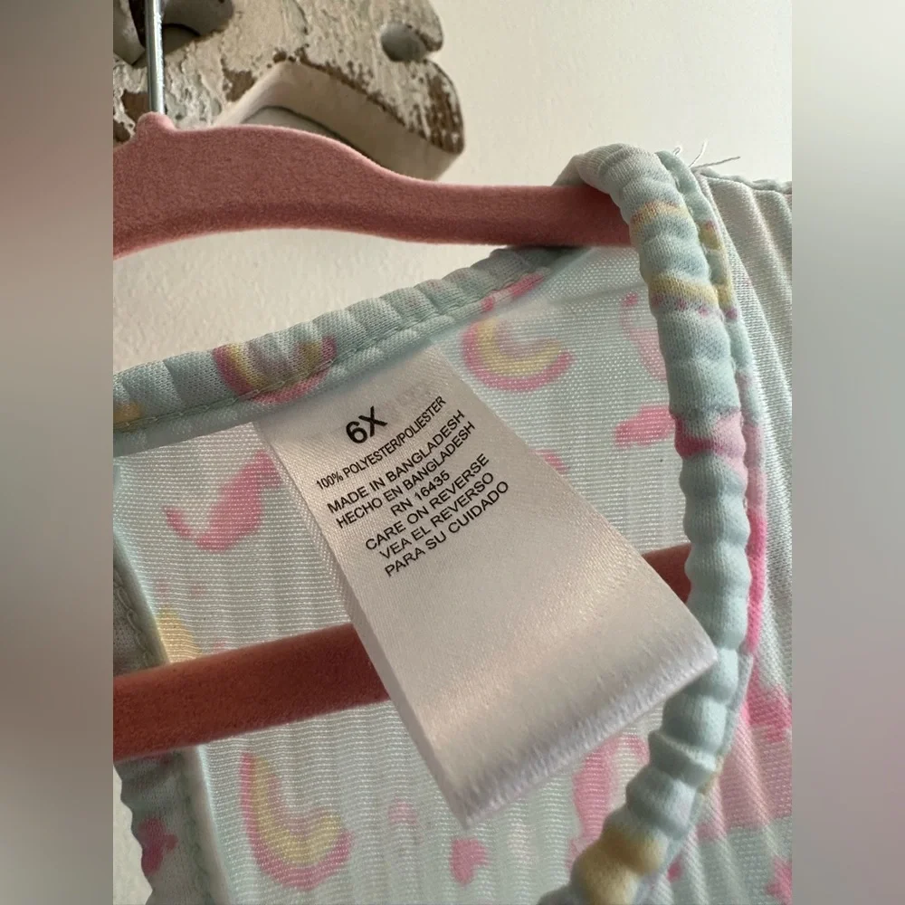 Light blue unicorn dress size 6X